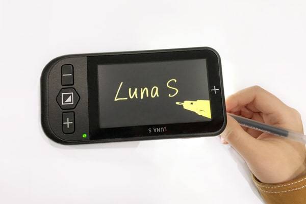 Zoomax Luna S portable video magnifier writing stand