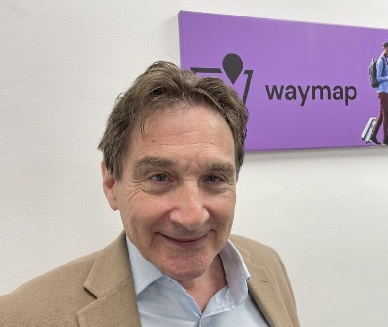 Tom Pey with Waymap sign